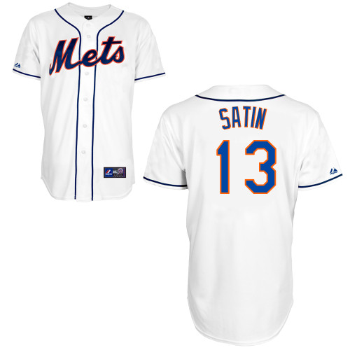 Josh Satin #13 mlb Jersey-New York Mets Women's Authentic Alternate 2 White Cool Base Baseball Jersey